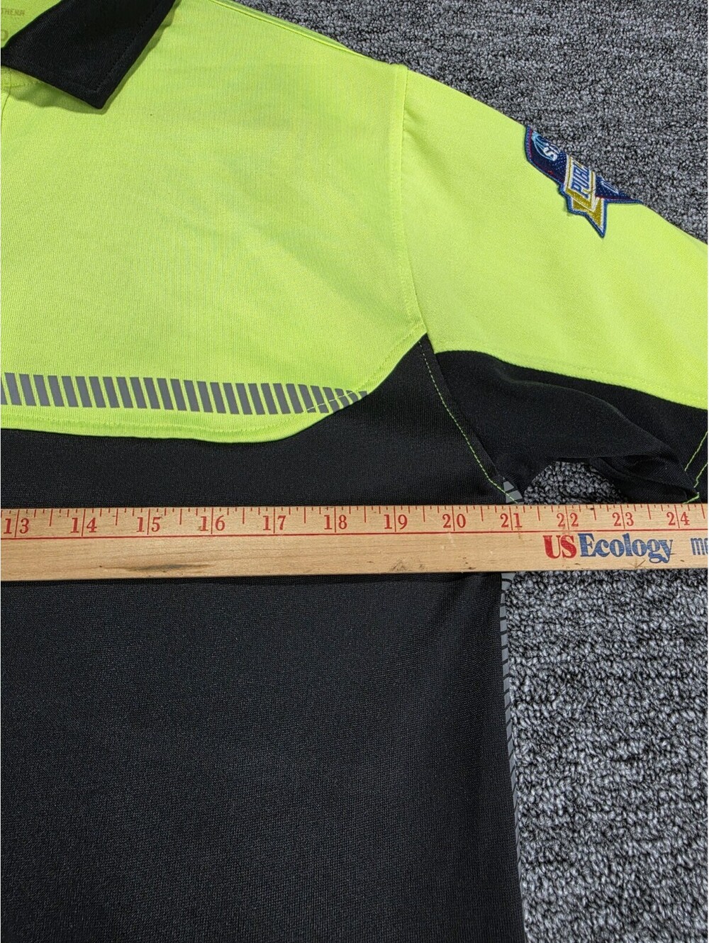 Six Flags Public Safety Officer Yellow/Black Polyester Pique Polo Shirt M - Picture 5 of 11